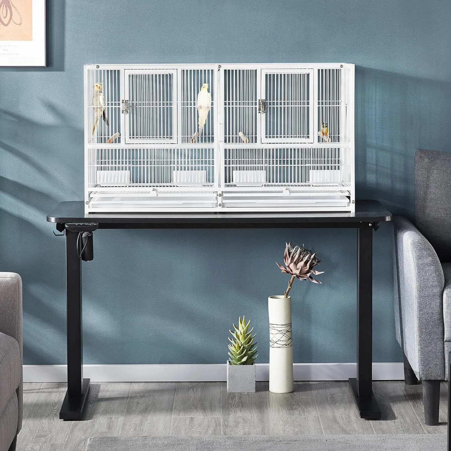 Single Stackable Breeder Birds Parrots Center Divider Rolling Cage Nesting Doors