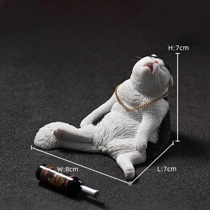JXK 1/6 escala simulación resina gato borracho Animal modelo cura mascota juguetes de escritorio regalo para accesorios de figuras de acción de 12 pulgadas