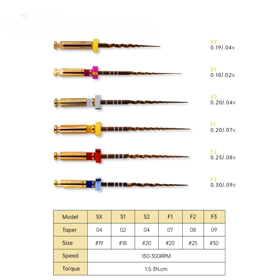 

6Pcs/box Dentals Files Engine NiTi Super Rotary File Endo Root Canal File Endodontic SX-F3 Rotary Flexible Dentistrys Tools