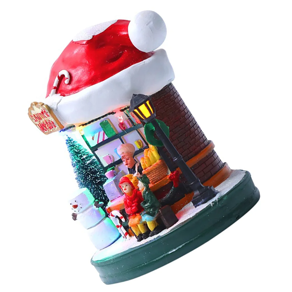 Desktop Gifts Nativity Ornaments Cafe Decoration Christmas Tree Decorations Resin Xmas House Craft Luminous Music