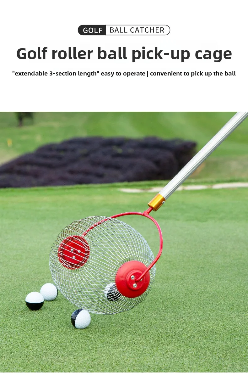 Golf Pickup Retractable 3-Section Pickup Cage Roller Pickup Ball Free Bend Golf Supplies