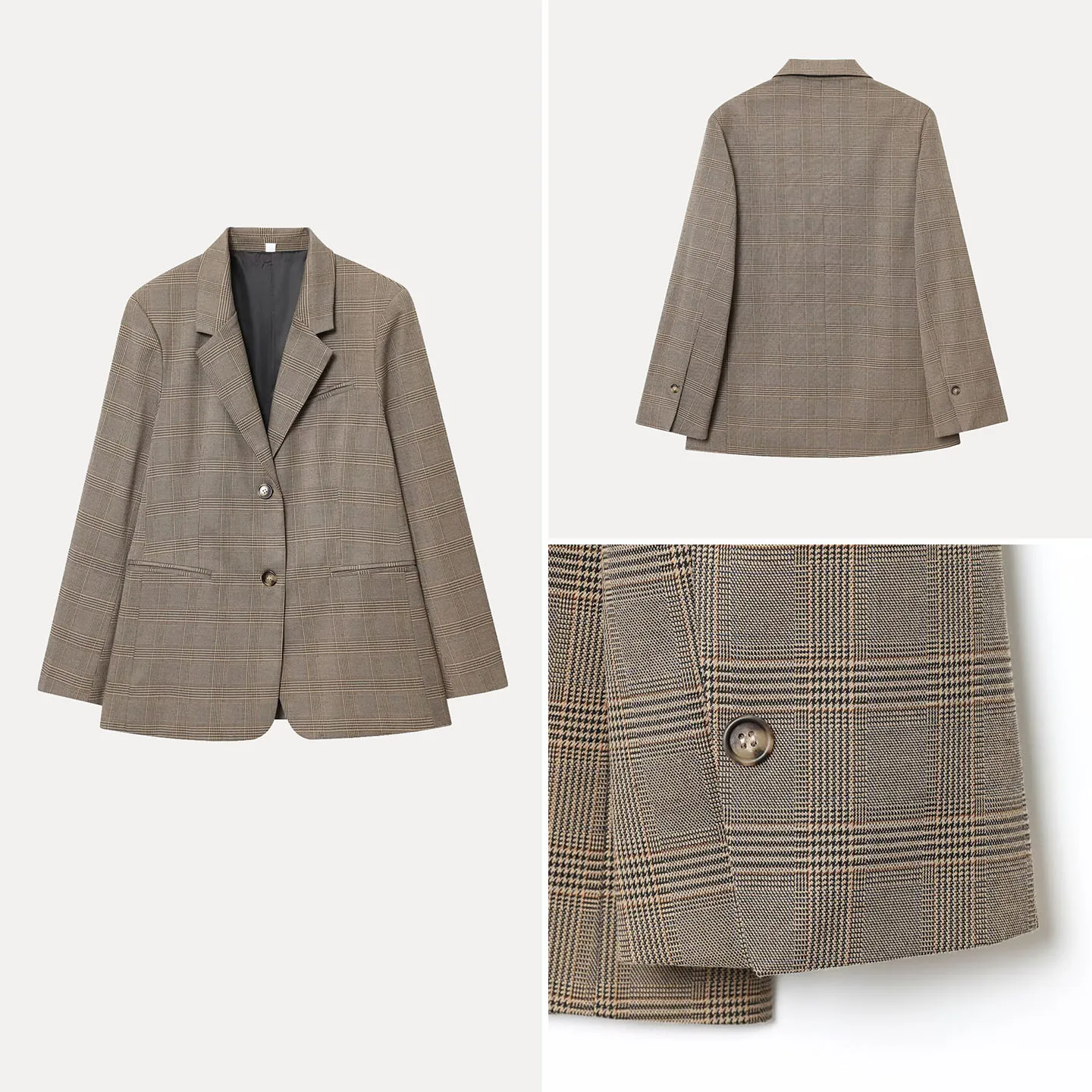 

Женский пиджак с одной пуговицей и отложным воротником из смесовой ткани, для офиса, осенняя новинка, элегантная профессиональная верхняя одежда