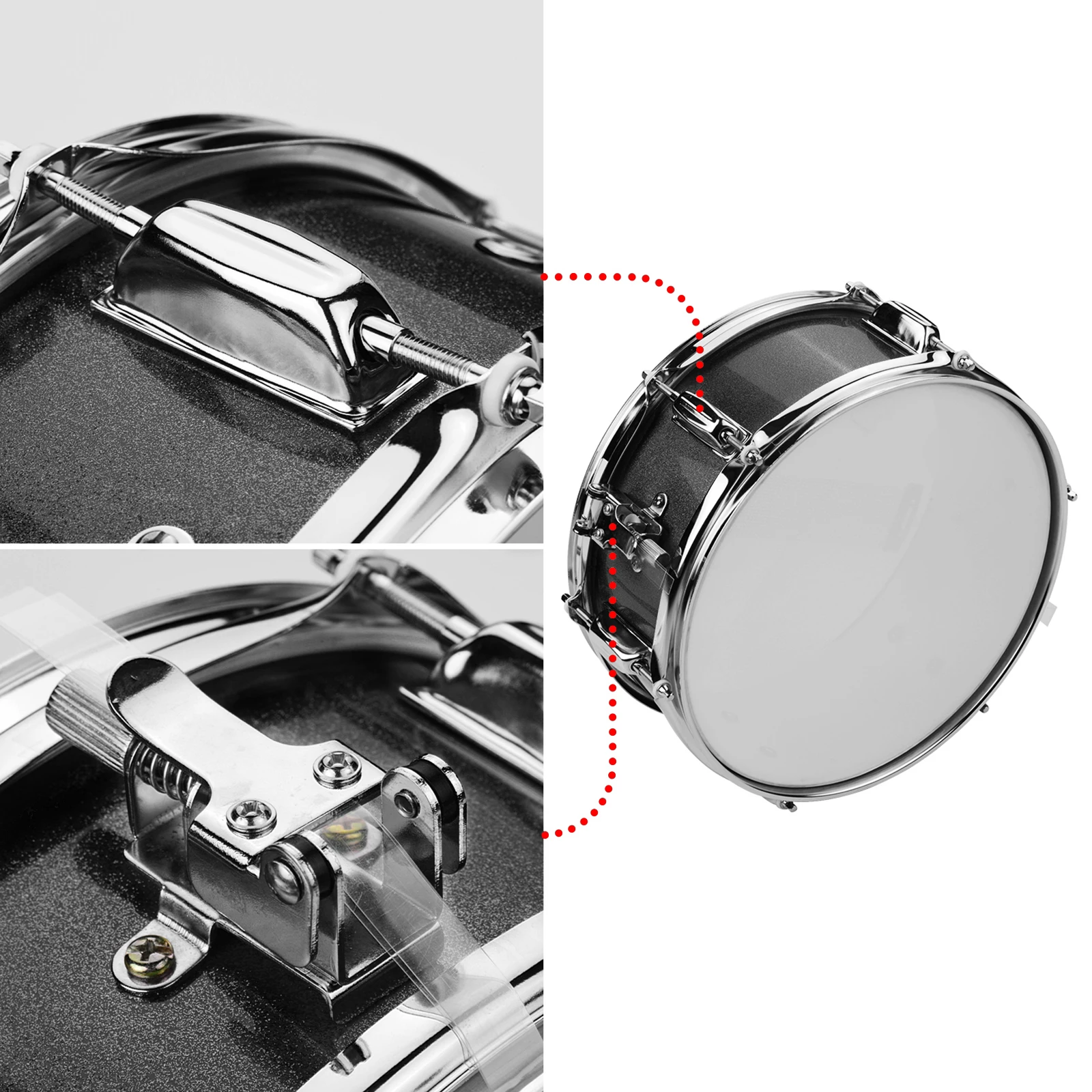 12inch Snare Drum with Drumsticks Shoulder Strap Drum Key Percussion Instrument for Students Beginners Marching Snare Drum Porta