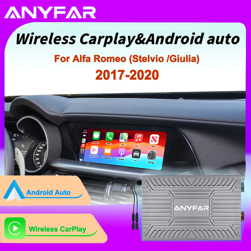 Wireless CarPlay Android Auto For Alfa Romeo Giulia Stelvio 2017-2020 Wireless Carplay Android Auto Autoradio Stereo GPS Navi Wi