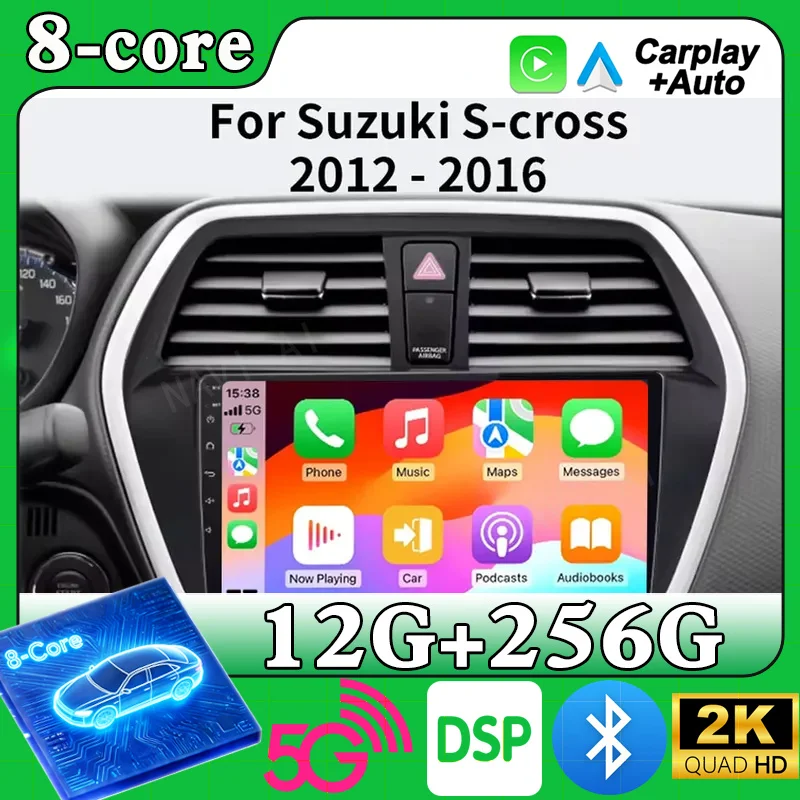 4G Car Radio For Suzuki SX4 2 S Cross 2012 - 2016 GPS Navigation Android 15 Auto Stereo Multimedia Player 2 DIN Audio Head Unit
