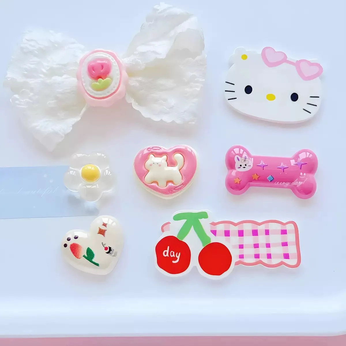 Sweet Cute Girly Charms Designer Elegant Vintage Hello Kitty bow Shoe Jewelry All-match Flower Shoe Charms for Hole Shoes - view 6