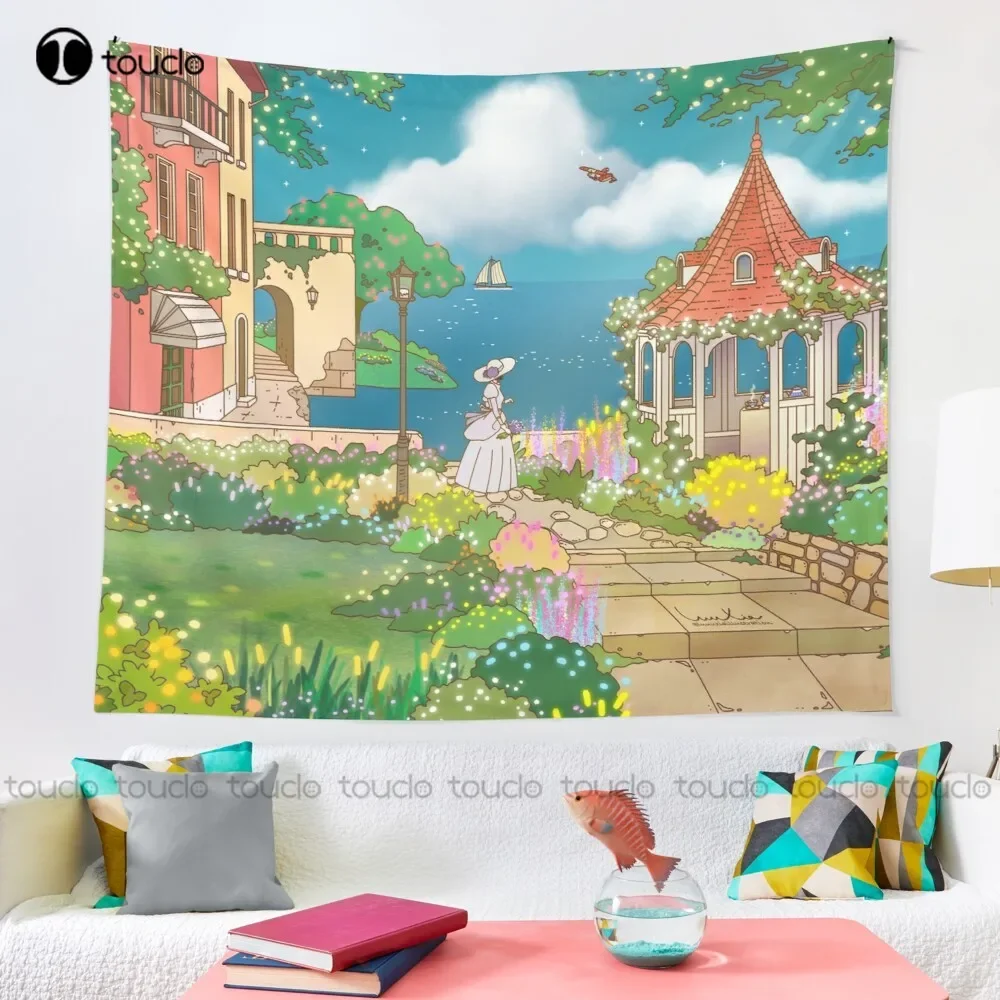 Private Garden Vaporwave Garden Japanese Tapestry Wall Tapestry For Sale Blanket Tapestry Bedroom Bedspread Decoration