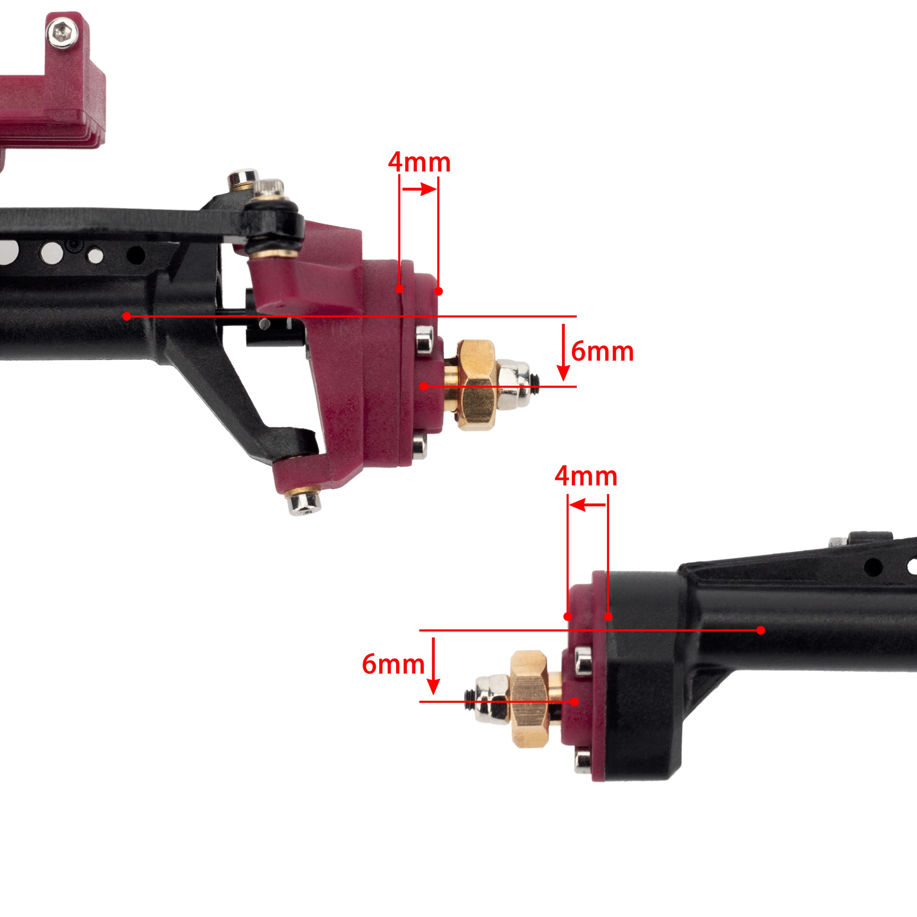 1/24 Scale Plastic Nylon Axles Front and Rear Portal Axle Assembly w/New C Knuckle for Axial SCX24 90081 C10 JEEP Upgrade Parts