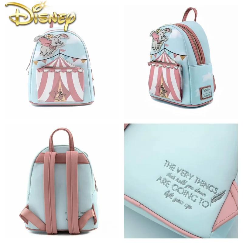 Hot Arrival Disney Loungefly Flying Circus Tent Mini Backpack Dumbo Backpack Women Casual Backpack Student Satchel Travel Bag  ﻿