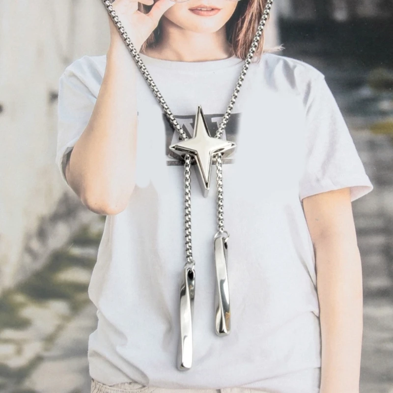 Star Bolo Tie Hanger Coole ketting Influencers Dezelfde ketting Coole chokers met blingbling ster Lariat