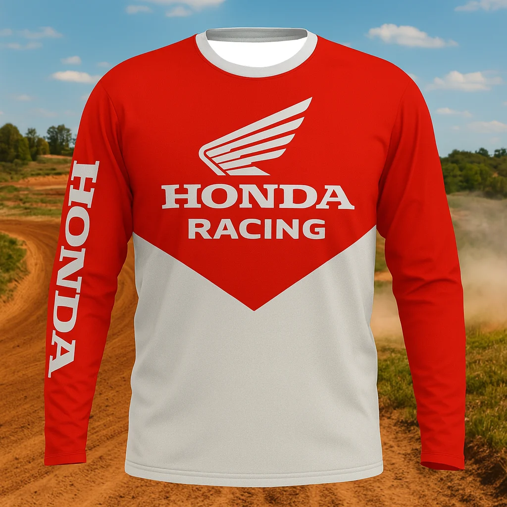 

Мужская быстросохнущая мотоциклетная майка Honda, дышащая рубашка для верховой езды с длинными рукавами, идеальное снаряжение для грязевых велосипедов и горских гонок