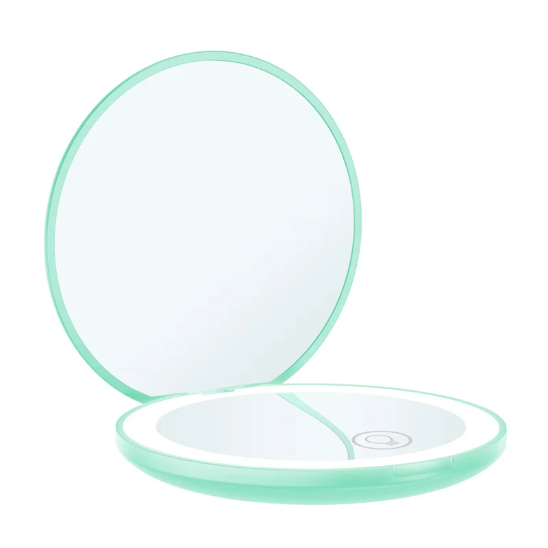 

LED Light strong and durable Travel portable 2X Magnifying Glass Face Lip detail Cosmetic Type-C Cable Mirror