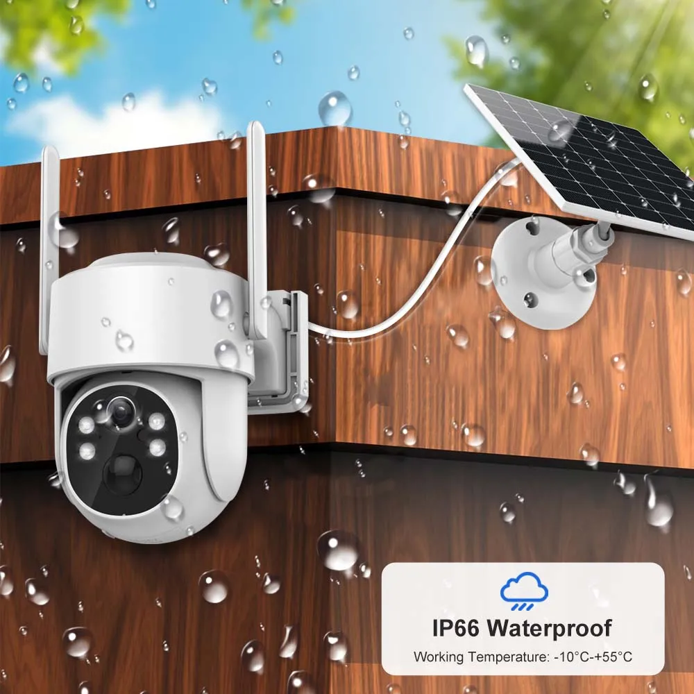 Câmera IP Solar Externa Sem Fio, Câmera WiFi, Detecção de Longa Espera Ai, Vídeo de Segurança, Bateria 7800mAh, 4MP