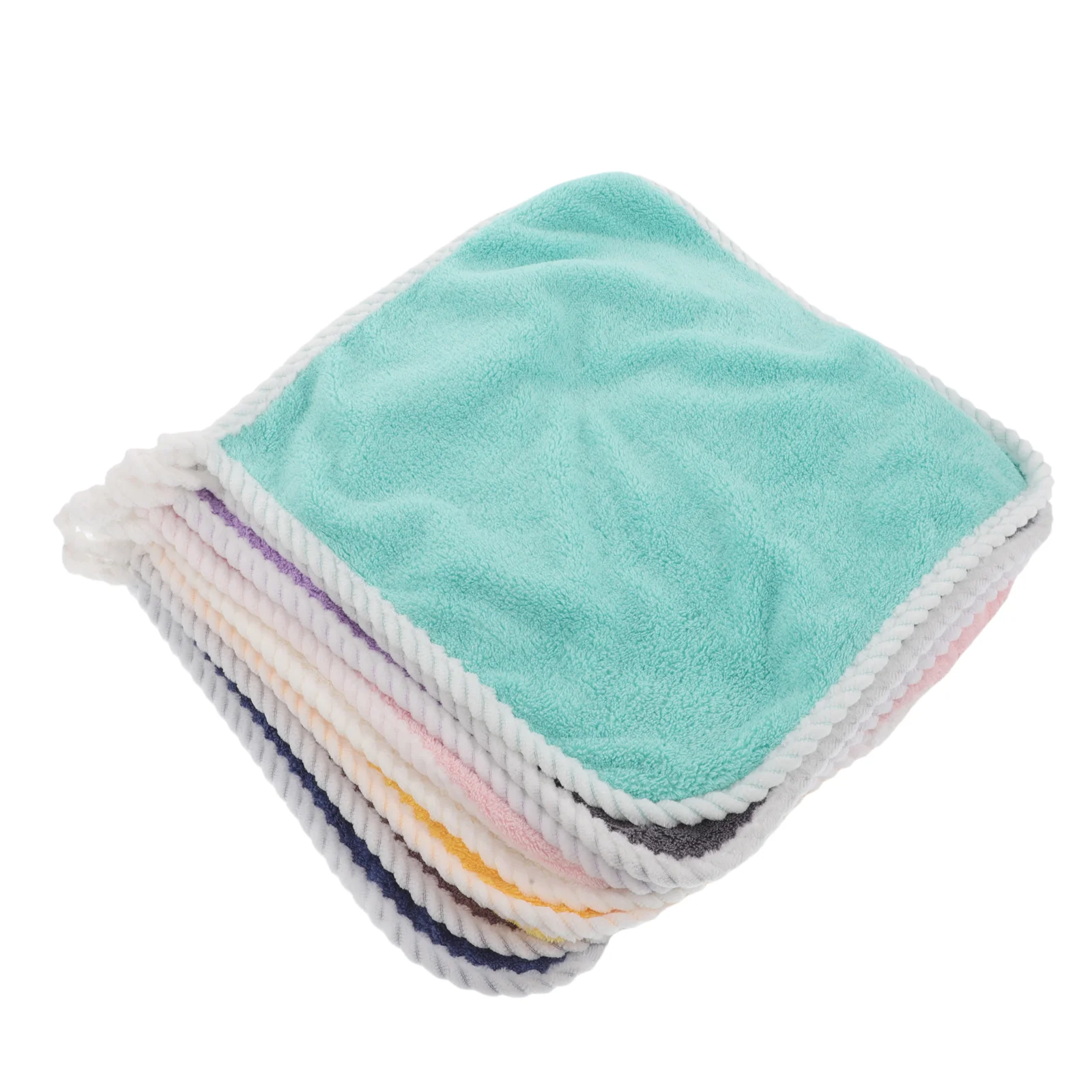 

8 Pcs Flannel Face Towel Kids Washcloths Hand Newborn Baby Thicken Washclothes for Babies Coral Fleece Toddler Bath Towels