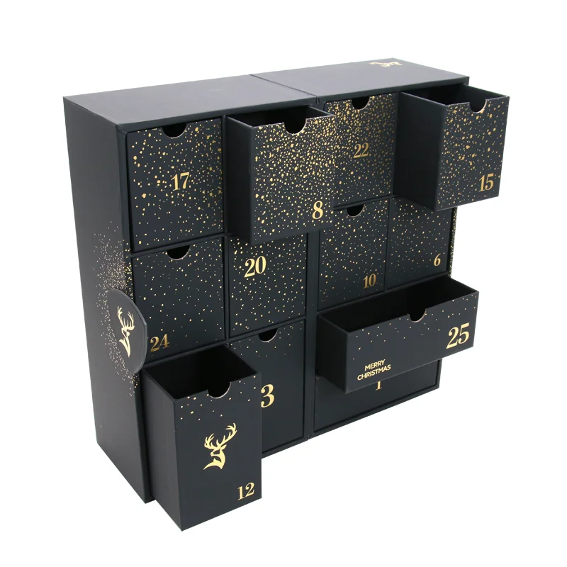 Customized productCustom Empty Cardboard Paper Mystery boxes Beauty Cosmetic set packaging and Countdown Advent Calend