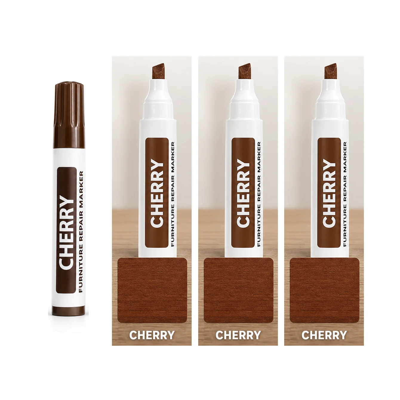 3/6pcs Magic Furniture Repair Marker Pens - Chisel Tip CHERRY Color Wood Scratch Markers