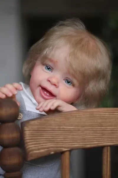 DLS – poupée bébé Reborn Yannik de 24 pouces, fourniture limitée personnalisée, avec cheveux enracinés à la main, poupée déjà finie avec robe différente