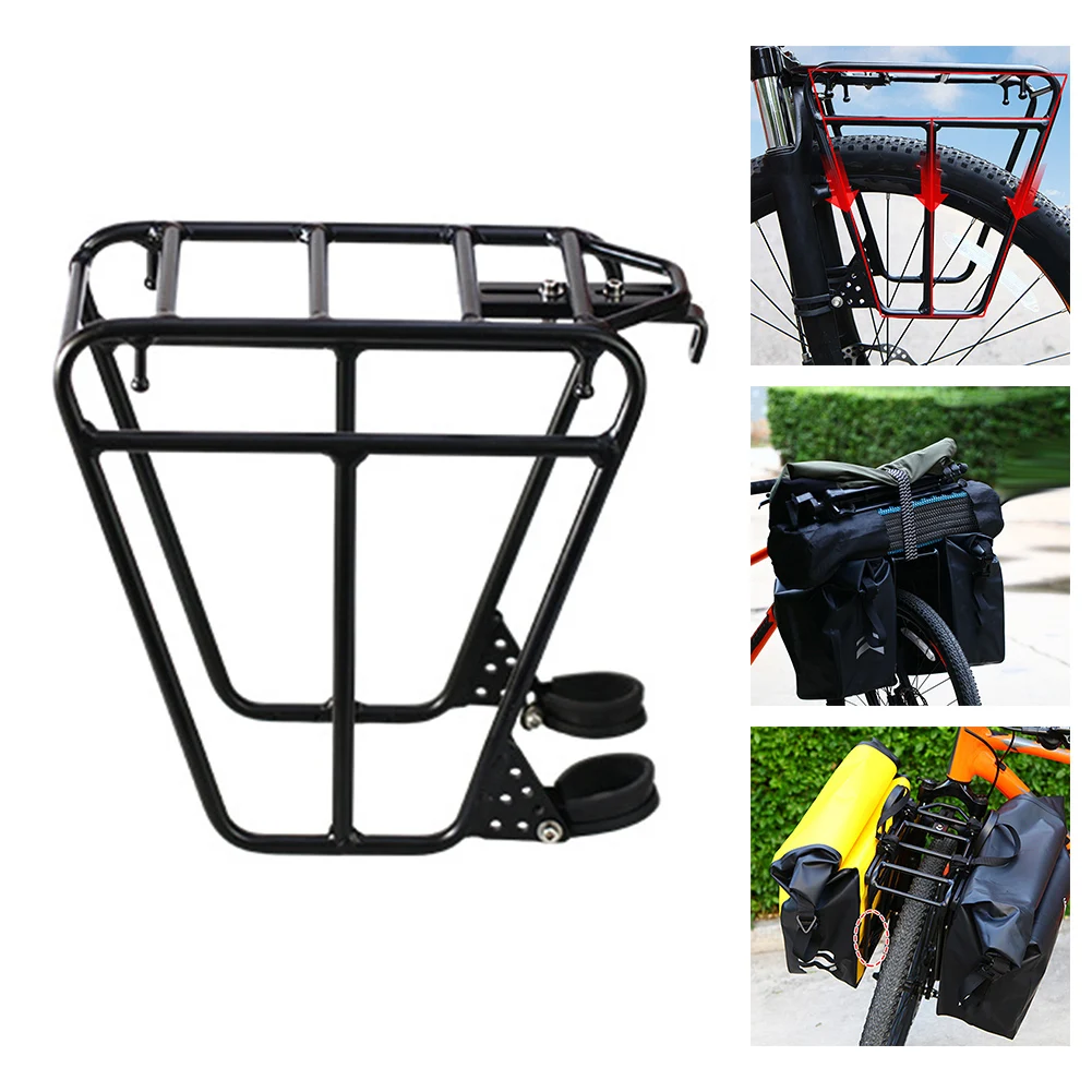 Mountain Bike Front Rack Backpack Brake Rack Aluminum Alloy Hanging Bag Rack Bicycle Racks Cycling Accessories Storage Carrier