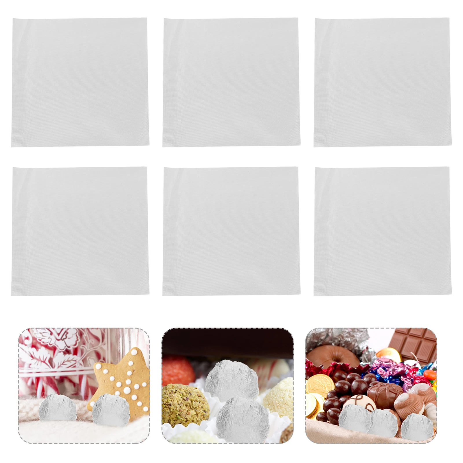 

100pcs Candy Wrappers Aluminum Foil Chocolate Packaging Wrapping Papers for Homemade DIY Crafts Wedding Party Supplies Foil