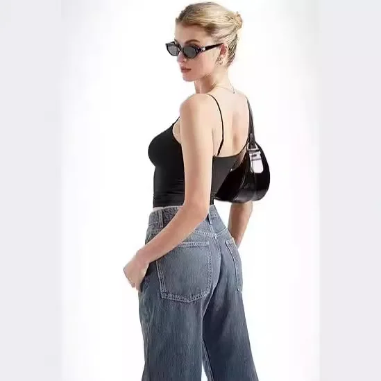 

Summer Sexy Svel Bla Two-Piece Set Milk Silk Women's Top And Rer Thin Material Mid-Waist ort Pants for Women