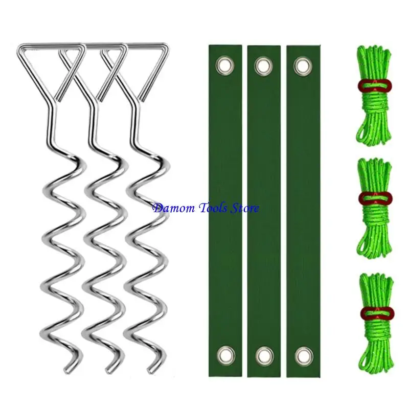 57BE Straightening Helical Metal Stakes & Double Layer Strap Bold Antirust Tree