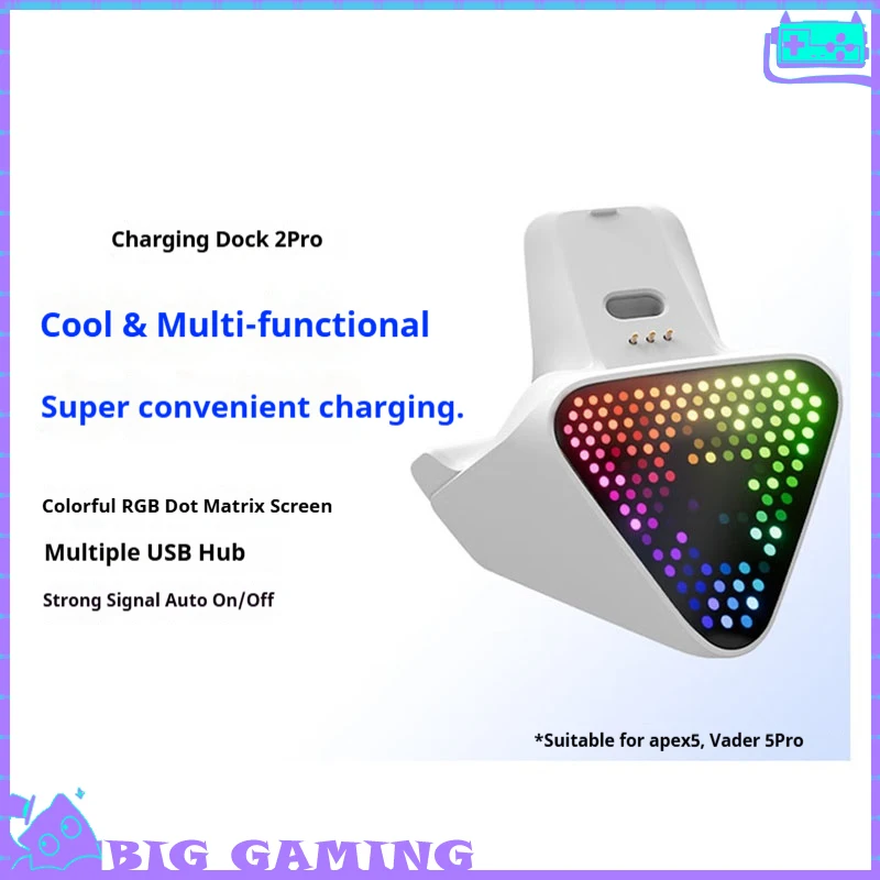 Game Controller Charging Base 2Pro for Apex5 Vader 5 Pro Game Controller RGB USB Expansion Dock Ready to Charge Game Accessories