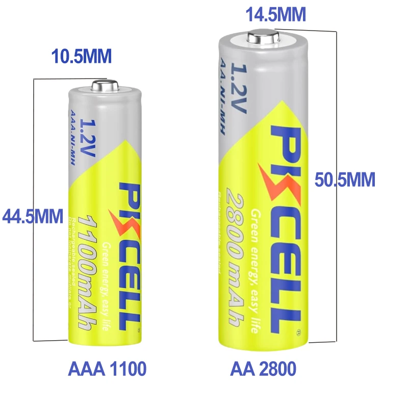 Akumulatory PKCELL 12Pcs AA 2800mAh + 12PC AAA 1100mAh 1.2V NI-MH AA akumulator AAA do aparat zabawka