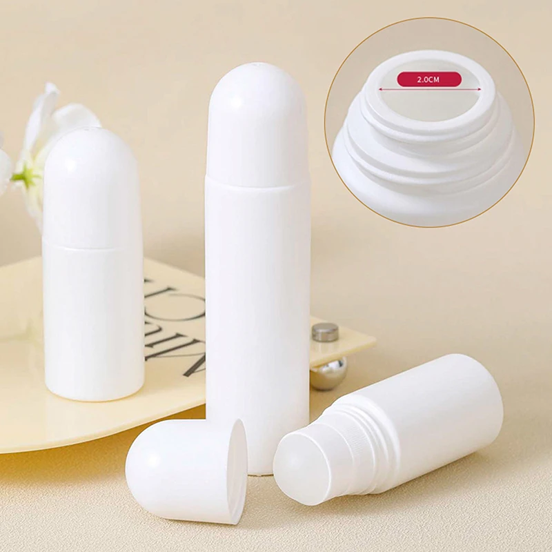 50/100ML White Plastic Roller Ball Essential Oil Sub-bottling Mist Container Travel Refillable Bottle DIY Deodorant Accessories