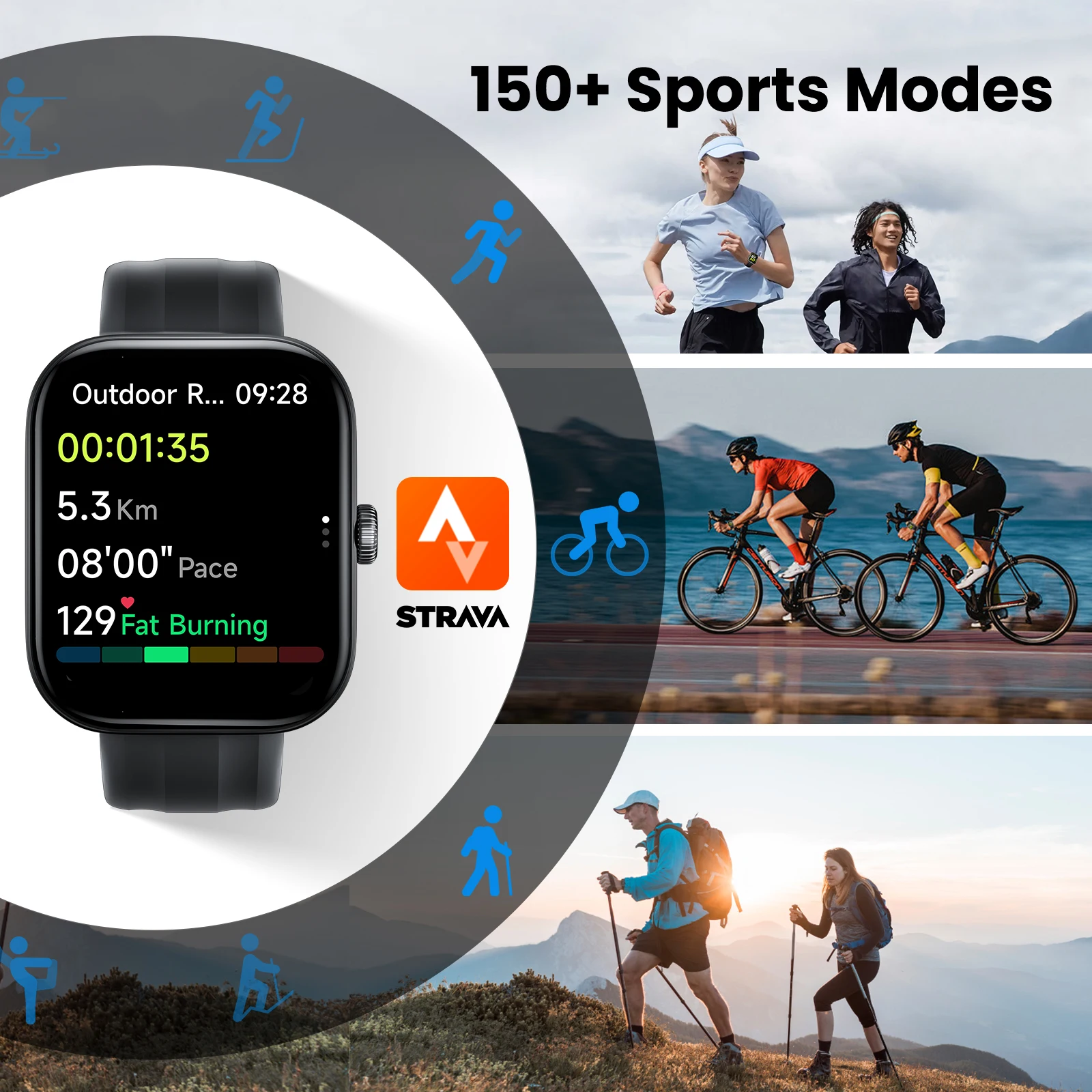 Reloj Inteligente HAYLOU Faro con Llamadas de Voz, Pantalla HD de 2.01», Monitor de Salud 24H, Más de 150 Modos Deportivos, Reloj Inteligente Bluetooth para Hombre y Mujer 4