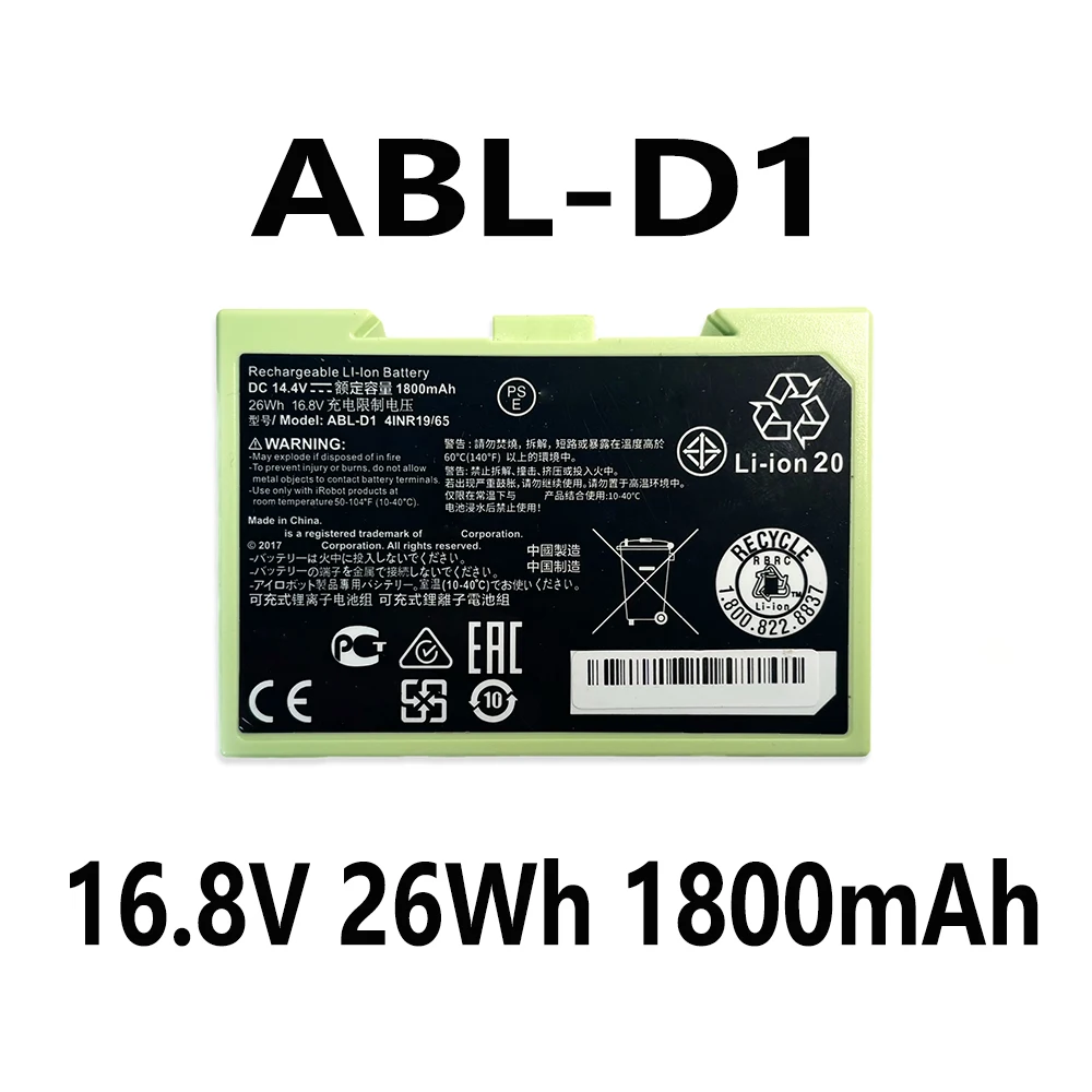 

ABL-D1 16.8V 26Wh 1800mAh For iRobot Roomba Vacuum e5 e6 i3 i4 i6 i7 i7+ i8+