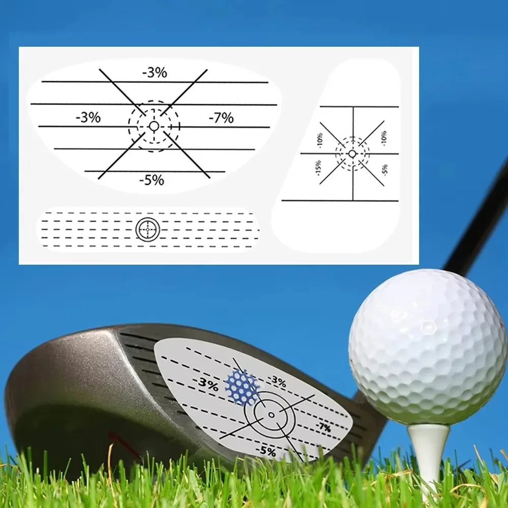 10Pcs Golf Impact Tape Stickers, Swing Hit Recorder Labels for Driver Iron Putter, Useful Golf Swing Training Practice Aid