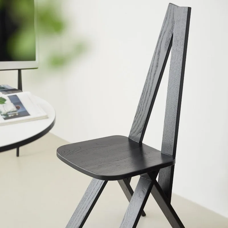 Средневековый стул, офисный обеденный стул из цельного дерева с высокой спинкой, дизайнерский стул ваби-саби, креативный стул