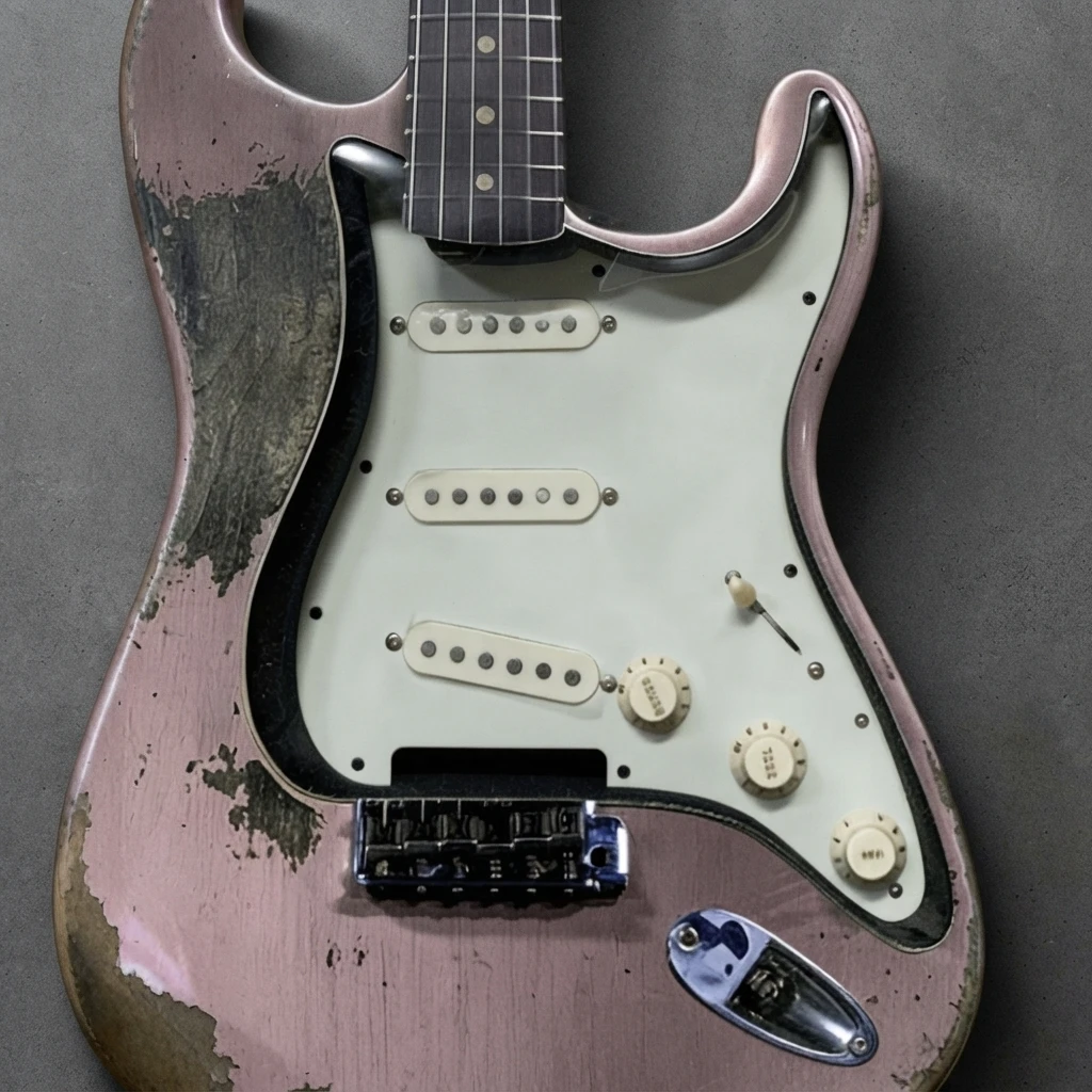 5.8kΩ Alnico V Pickup Set, 1969 Style SSS, 3 Single Coil, US Standard Pickguard, Hand-Wound for ST Style Electric Guitars