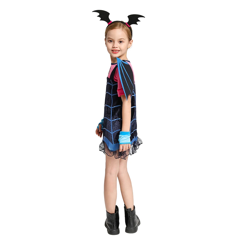 Halloween Vampire Disguise Clothing Child Disney Junior Vampirina Dress with Wings Gloves Girls All Saints' Day Kids Costume