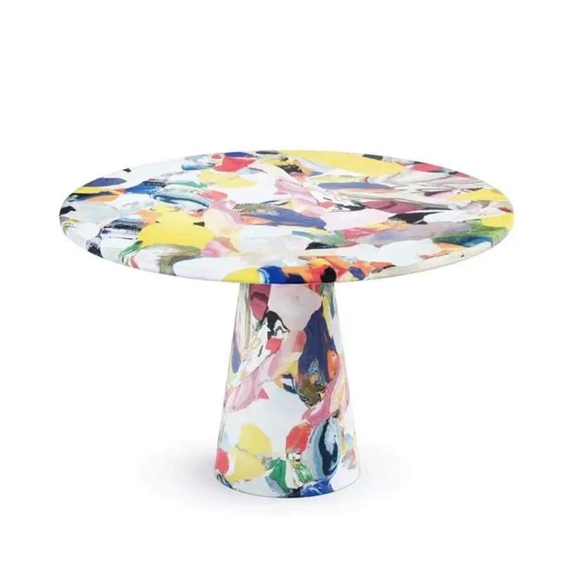 

Medieval creative personality painting painting dining table fiberglass hand-painted oil painting graffiti coffee household