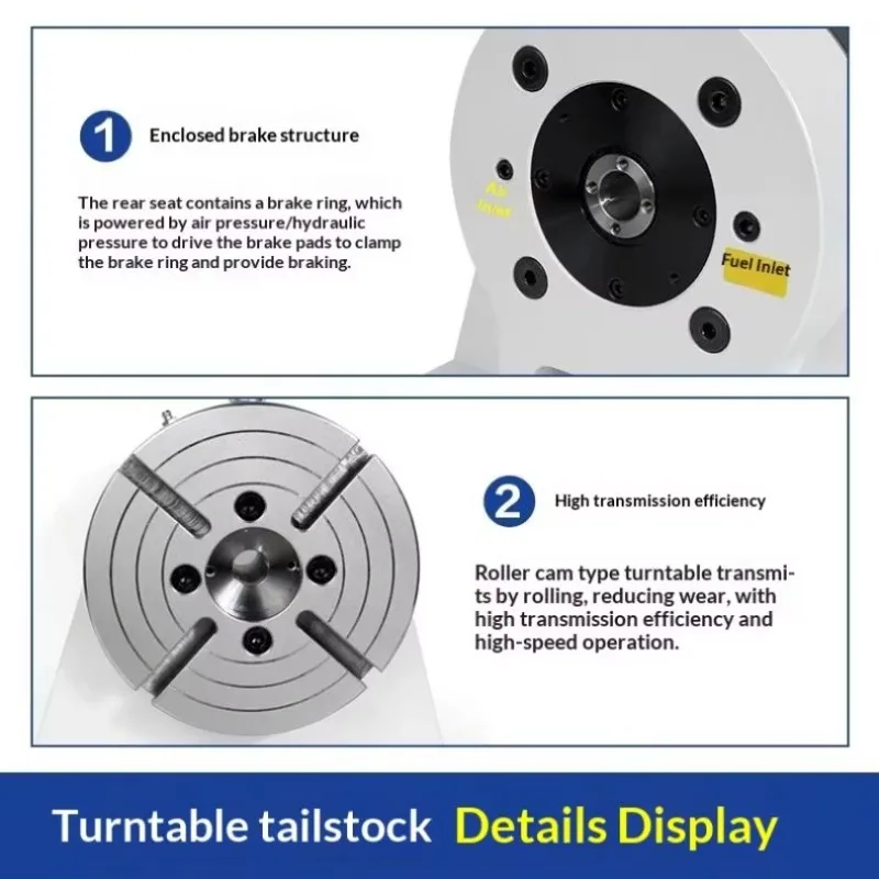 AR-170 Precision air Brake Oil Brake Four Axis Disc Tailstock 170_210 CNC Center 4-axis Turntable L-block Bridge Plate