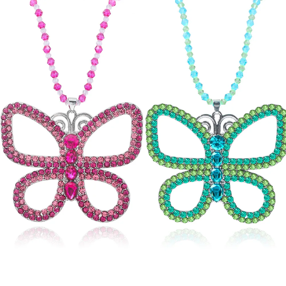 Movie 13 Going on 30 Necklaces Large Butterfly Sparkly Decoration Steel Pendant Vintage New Necklace for Women Accessories Gift