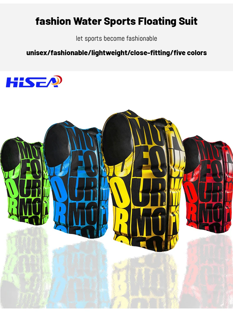 

HISEA adult floating vest vest vest vest with fashionable printed lettering and super elastic buoyancy protection vest