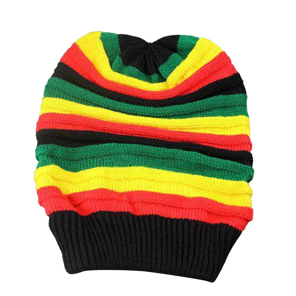 

Colorful Knitted Beanie Hat Winter Warm Stretchy Acrylic Fiber Artificial Wool Lined Unisex Cable Knit Cap for Women Men