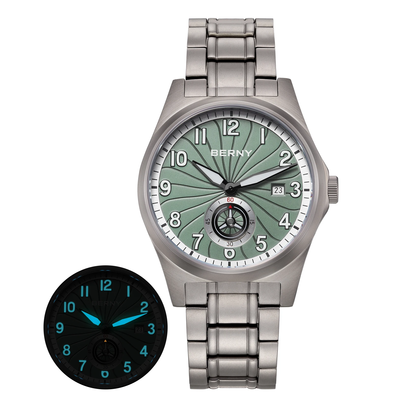 BERNY Full Titanium Automatic Men Watch Super Luminous Mechanical Wristwatch with 10ATM Waterproof Sapphire ST1731 Men Watches