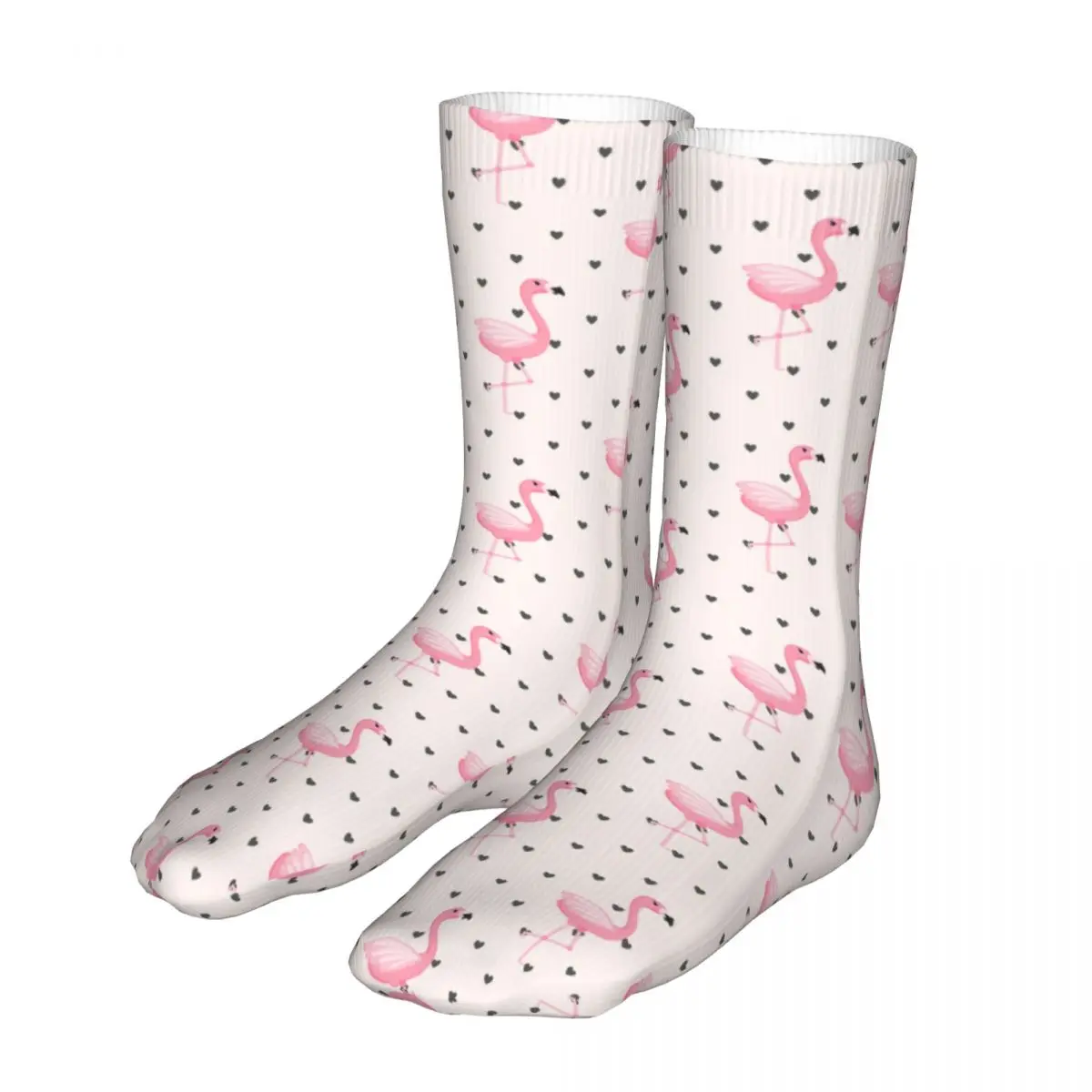 Men Cycling Flamingo Bird Animal Pink Socks Cotton Compression Woman Socks