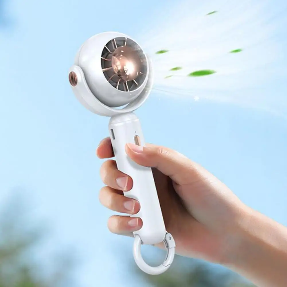 2024 New Portable Handheld Fan 2000mah Type-c Rechargeable 3 Gear Adjustable Multifunctional Mini Small Strong Wind Electric Fan