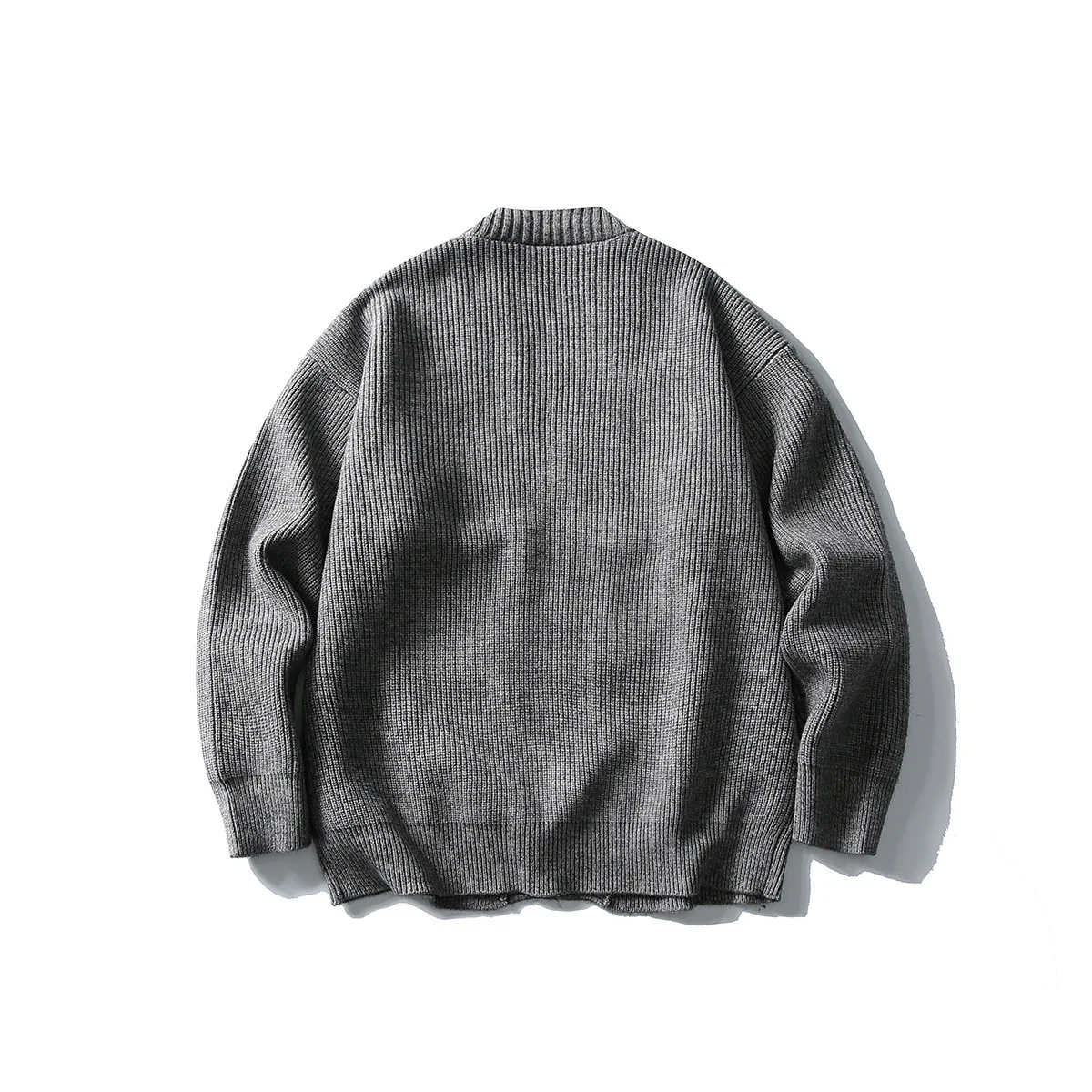 Bild 4: Amerikanischer Trend 2026 Herbst Neue Retro-Strickjacke Herren Einfarbiger Gestrickter Pullover Jacke