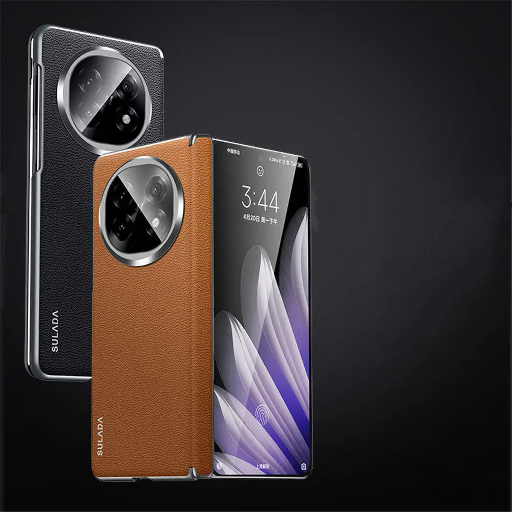 

Magnetic Premium Natural Cowhide Leather Case For OPPO Find N5 Hinge Business Cover