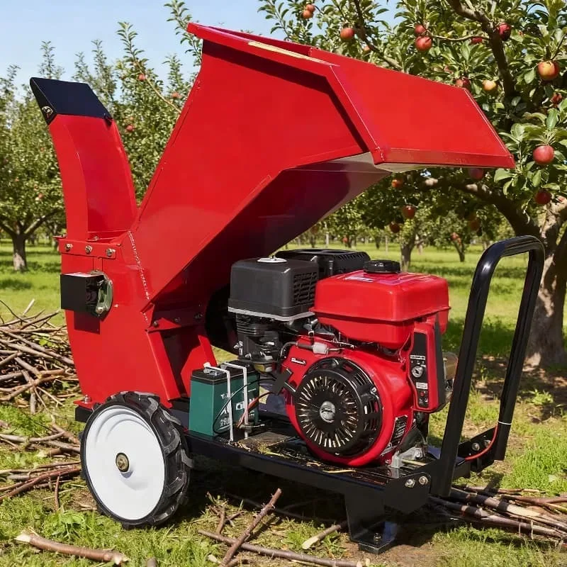 

【Best-Selling】Industrial Powered Engine Motor Mobile Wood Crusher (18cm Max Diameter) High-Yield Tree Branch Crusher In