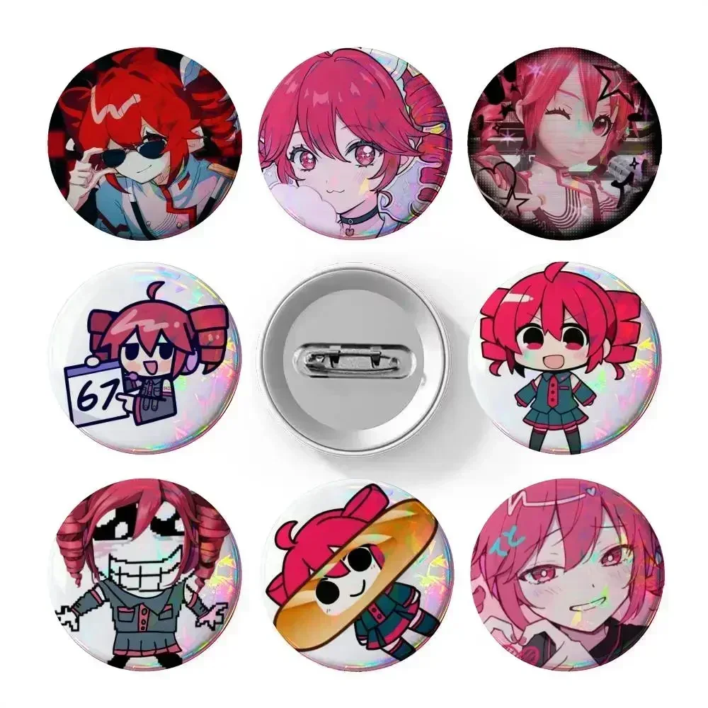 Cute Virtual Singer Kasane T-Teto Badges Cartoon Cosplay Button Brooch Jewelry Accessories DIY Hat Bag Lapel Pins Friend Gifts