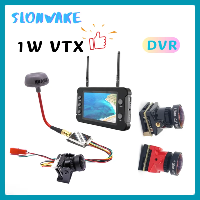 

5.8G FPV Monitor with DVR 40CH 4.3 Inch LCD Display and 5.8G 40CH 1000mW Transmitter Starlight HDR OSD 1200TVL fpv camera for RC