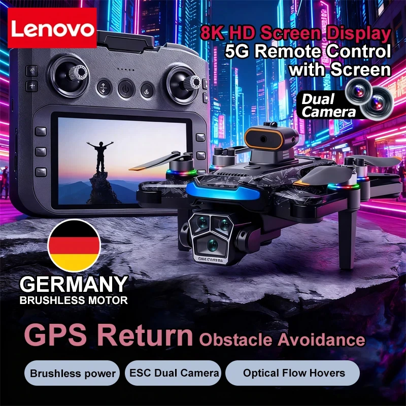 

Квадрокоптер Lenovo A14 Pro Max с GPS, бесщеточным двигателем, тройной камерой 8K, оптическим позиционированием, интеллектуальным избеганием препятствий и складной конструкцией.