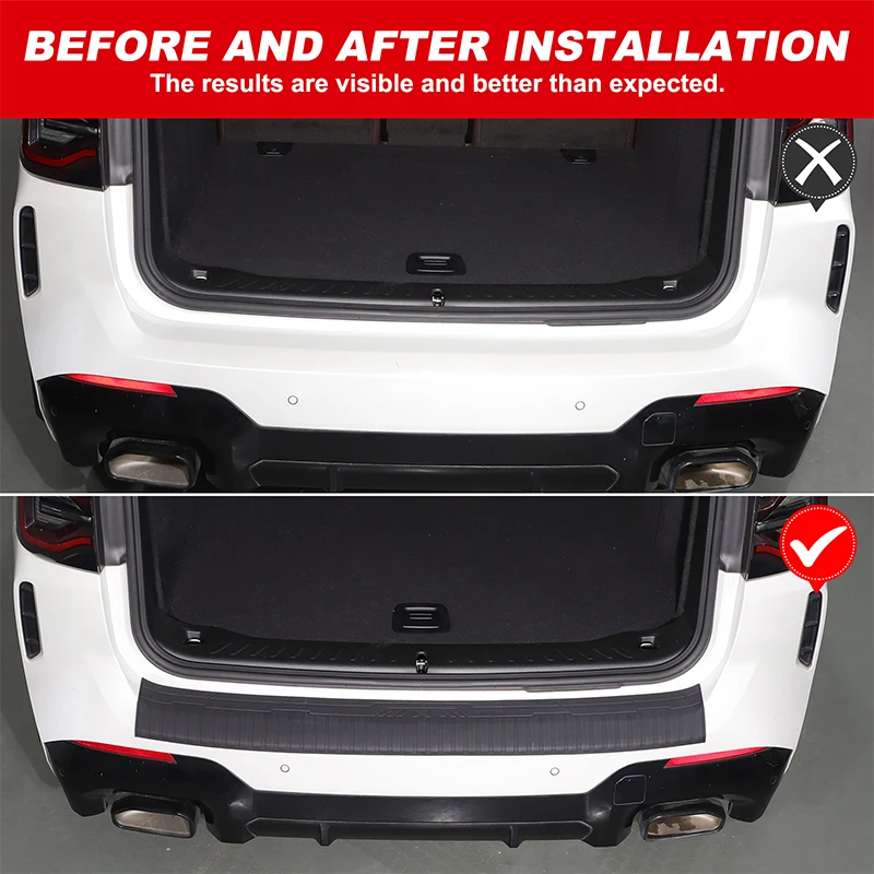 

Набор из 1 предмета, черная защитная наклейка из TPE для внешнего бампера багажника BMW X3 G01 2022-2024, аксессуары для декора автомобиля