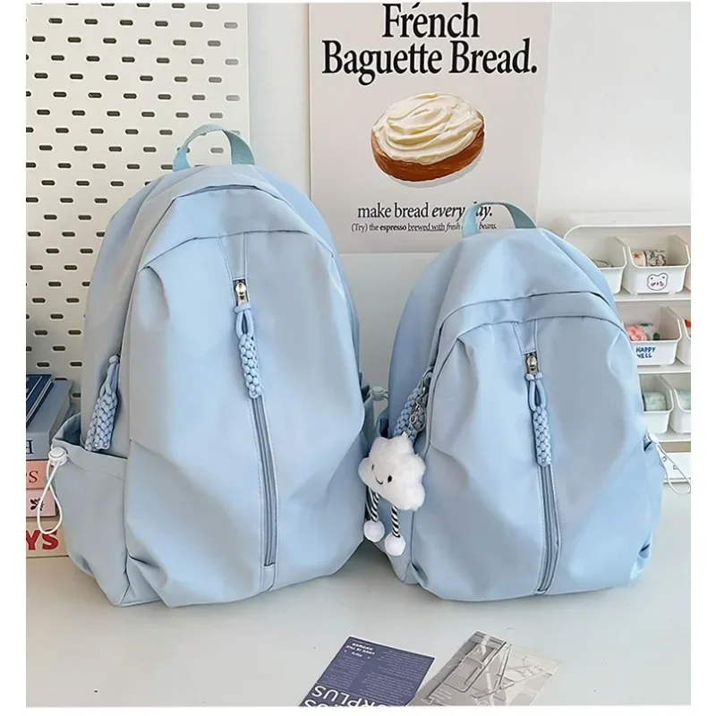 Student Candy Color Backpack Children Simple Versatile Durable Travel School Bag Boys Girls Leisure Daily Outing Kids Travel Bag